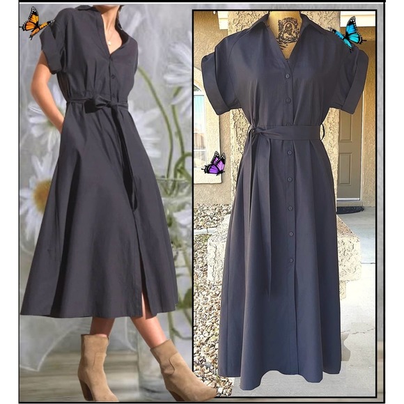 Brochu Walker Dresses & Skirts - Brochu Walker The Fia Belted Dress Washed Black Size S